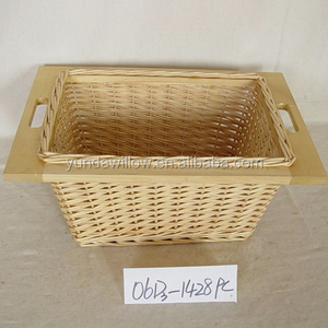 Cabinet <strong>Wicker</strong> Baskets <strong>Drawer</strong> <strong>Wicker</strong> Baskets with Wooden Frame - Product Image 3