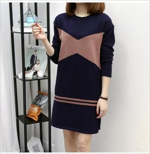 2017 mujeres del Otoño más el suéter del tamaño, mujeres longsleeve 12GG jersey de punto vestido de suéter - Product Image 3