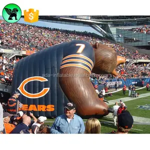 Sports race entrance giant powerful replica brown bear inflatable mascot tunnels ST373
