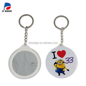 Venta caliente <span class=keywords><strong>2</strong></span> 1/4 "de 58mm en blanco espejo llavero botón fabricante Material - Product Image 1