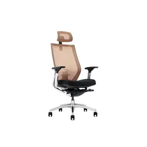 Adjustable PU Armrests Mesh Executive Office Chair Lumbar Support