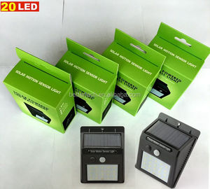 Đen 20 leds 1200 mAh loại pin Lithium treo tường motion sensor ánh sáng khẩn cấp ngoài trời dẫn năng lượng mặt trời tường ánh sáng - Product Image 6