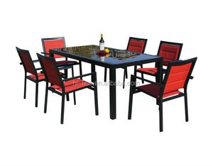 Di alta qualità 6pcs <span class=keywords><strong>piastrelle</strong></span> top bistro caffè <span class=keywords><strong>tavolo</strong></span> in bronzo tavoli e sedie da <span class=keywords><strong>esterno</strong></span> in alluminio pressofuso giardino mobili antichi - Product Image 1