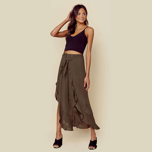 <span class=keywords><strong>Pantalones</strong></span> de Rayón Cómodos Estilo Bohemio Chic con Volantes Fluidos, Estilo Hippie Gitano para Mujer - Product Image 2