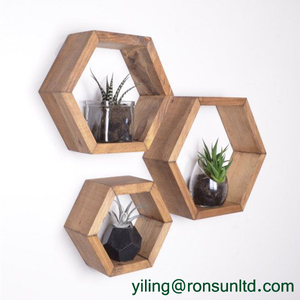 Étagère murale hexagonale en bois flottant en forme de nid d'abeille en <span class=keywords><strong>pin</strong></span> - Product Image 4