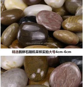 High Polished Colored Black Pebble Stone For Landscaping