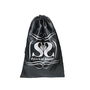 Sac en satin de soie personnalisé, 50 pièces, sac à bijoux avec cordon, sac en cadeau avec Logo imprimé - Product Image 6