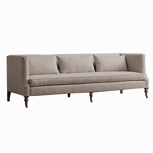 Mobilier Royal 4 places contemporain, ensemble de canapés en lin, derniers modèles de coussins amovibles, salon sectionnel en bois de velours - Product Image 3