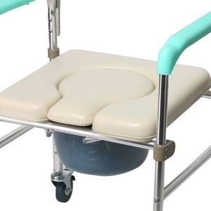 Cadeira de banheiro com rodas, cadeira de liga de alumínio com rodas - Product Image 3