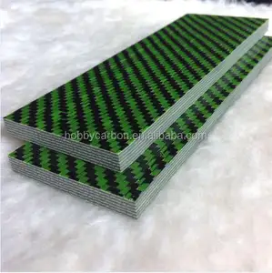 3K carbon fiber laminated green Color thick plate carbon fiber sheets 400*500/500*600mm