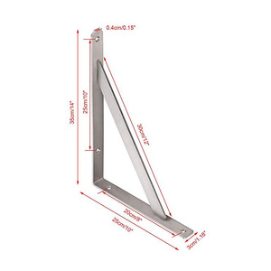 Heavy Duty In Acciaio Inox Solido 14 "Angolo Brace Giunto Ad Angolo Retto Scaffale Staffa di Supporto - Product Image 2