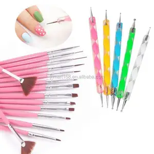 Yimart 20 stks/set Professionele Nail Art Acryl UV Gel Ontwerp Borstels Schilderen Pen Puntjes