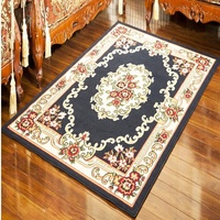 Tapis Wilton à poils coupés, motif floral, en polypropylène, fabriqué à la machine, avec envers antidérapant, résistant aux taches, réversible, épais et antimicrobien