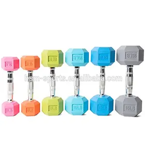 도매 다채로운 코팅 무쇠 dumbbell 고무 dumbbell 세트