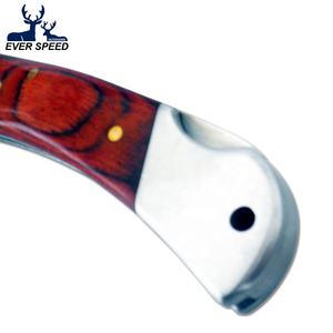 Manche en bois en acier inoxydable Poche de camping Couteau de survie tactique pliant Gravure laser OEM Personnalisable <span class=keywords><strong>2</strong></span> lames - Product Image 4