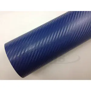 3D Donkerblauw Carbon Fiber Vinyl Auto Wrap Sheet Roll Film Sticker Decal Sales