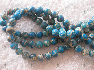 Cuenta de piedras preciosas barata, <span class=keywords><strong>Jaspe</strong></span> imperial, color <span class=keywords><strong>azul</strong></span>, cuenta redonda de 6mm para hacer pulseras - Product Image 6