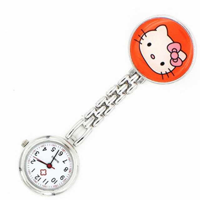 Hot fashion hello kitty face alloy nurse watch custom logo quartz nurse watch Arabic numerals nurse watch factory price