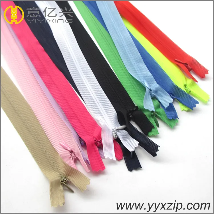 wholesale hidden teeth 3# nylon invisible zipper for dress