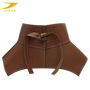 Adjustable High quality Brown Leather 2023 genuine leather Women Waist wide Belt