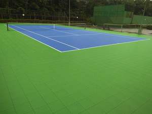 Revêtement de sol d'extérieur portable en PP, 150 cm, facile à installer, avec bords et coins pour le sport - Product Image 3