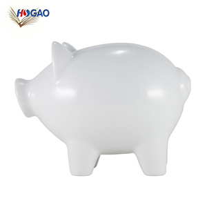 Alcancía de cerámica de animal blanco, alcancía personalizada hecha a mano - Product Image 3