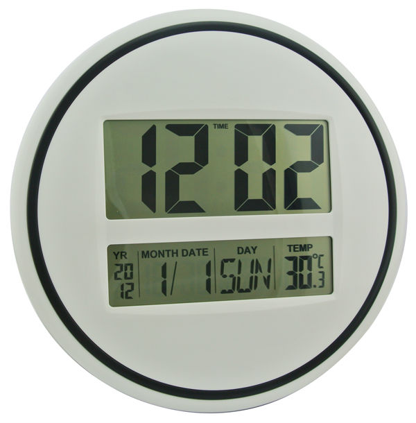 Цифровые круглые большие настенные часы «сделай сам» с ЖК-дисплеем, календарем, термометром, часы для гостиной, домашнего декора