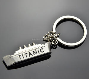 Металлический <span class=keywords><strong>3D</strong></span> брелок для ключей с титановым кораблем на заказ, брелок для ключей с лодки с обеих сторон - Product Image 3
