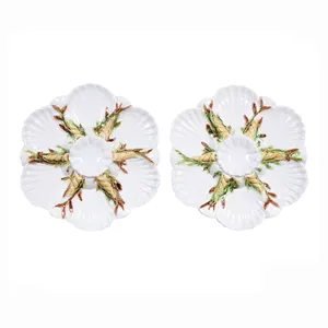Ceramic flower serving plate oysters trays