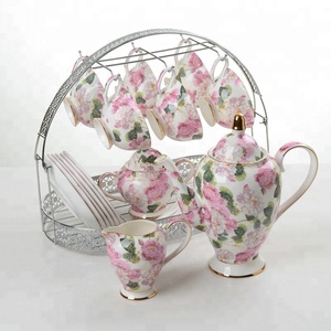<span class=keywords><strong>Set</strong></span> <span class=keywords><strong>da</strong></span> Tè in Porcellana Fine Bone China con Design Personalizzato Reale a Fiori Rosa, <span class=keywords><strong>Set</strong></span> <span class=keywords><strong>da</strong></span> Caffè in Porcellana <span class=keywords><strong>Inglese</strong></span> - Product Image 6