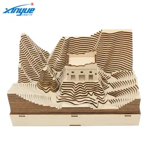 Emulation high quality wooden 3D Mountain Distribution Map