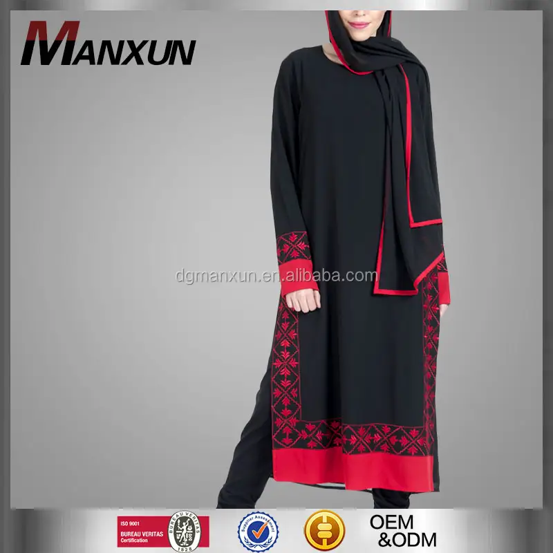 Красное и черное платье с вышивкой для девочек salwar kameez, Новейший Современный костюм сальвар камиз с длинным рукавом