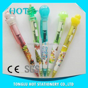 Mi alibaba estilo Lindo al por mayor promocionales bolígrafos de plástico con luz <span class=keywords><strong>LED</strong></span> - Product Image 1