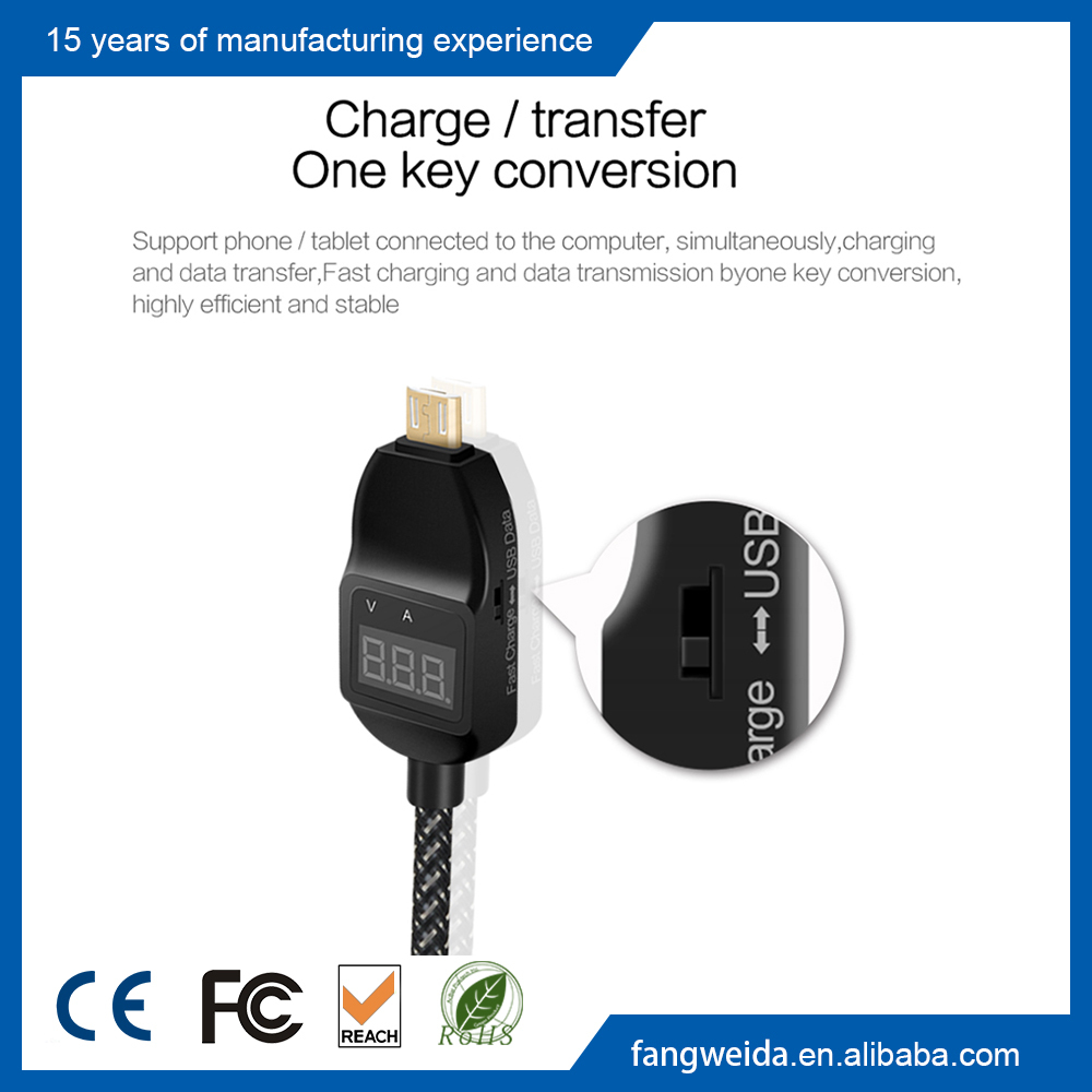 Smart Display Nylon Tressé Micro Usb Câble De Charge pour les Appareils Avec Micro USB Connecteur