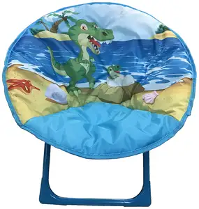 كرسي أطباق قابل للطي للتخييم والقمر مع وسادة من جلد الغزال مريح للأطفال للشاطئ الداخلي والخارجي
