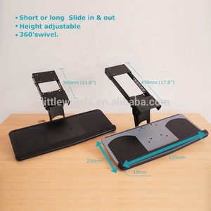 Plateau gauche/droit en fer et bois <span class=keywords><strong>pour</strong></span> clavier et tapis de souris de 25kg <span class=keywords><strong>pour</strong></span> bureau debout - Product Image 3