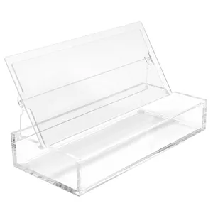 Clear Acrylic Marker Pen Storage Boxes Built-in Photo Frame Display Cases