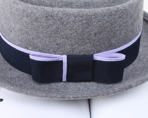 Fédora — chapeau en feutre, 100% laine noir, <span class=keywords><strong>porc</strong></span> Pie, haut plat, pour hommes et femmes, vente en gros - Product Image 6