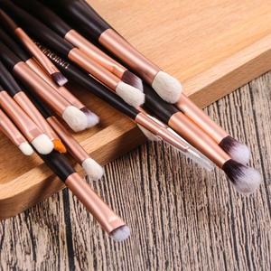 Logo personnalisé 15 pièces ensemble de pinceaux de <span class=keywords><strong>maquillage</strong></span> cosmétique pour les yeux ensemble de pinceaux de fard à paupières professionnel en bois de qualité supérieure bon marché - Product Image 4