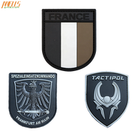 Patch PVC Airsoft Drapeau Noir Sublimé France Neuf avec Fixation Auto-agrippante