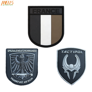 Brandneue Frankreich gedämpfte schwarze Flagge Airsoft PVC Patch mit Haken verschluss - Product Image 6