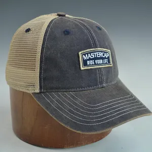 Gorra de camionero lavada ajustable de algodón lavado teñido desgastado personalizado con aspecto vintage - Product Image 1