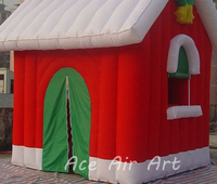 Tente gonflable de décoration de cour extérieure de maison de Père Noël Grotte de Père Noël gonflable Maison de Noël gonflable pour décorations de Noël