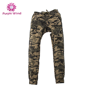2017 hombres gris claro CAMO elástico cintura y dobladillo pantalones vaqueros con bolsillo de carga - Product Image 1