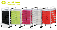 Chariot de rangement blanc à 6 tiroirs avec roulettes, cadre métallique, tiroirs en plastique, chariot de bureau mobile, conteneur à roulettes, plateforme portable
