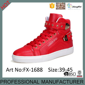 Último Modelo Alemán Estilo Fresco Negro Blanco Rojo Colores PU Material Hi-Top Zapatos <span class=keywords><strong>Calzados</strong></span> Para Hombres - Product Image 2
