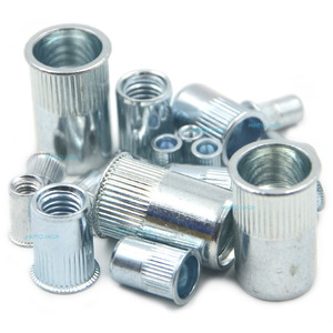Remache de acero inoxidable y acero al carbono, <span class=keywords><strong>rosca</strong></span> interna m4 m6, cabeza plana, tuerca moleteada - Product Image 2