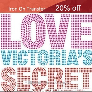 <span class=keywords><strong>Victoria</strong></span>'s <span class=keywords><strong>Secret</strong></span> 3D Iron-on Hot Fix <span class=keywords><strong>Strass</strong></span> Love Design Modèles de transfert pour Jeans Denim - Product Image 2