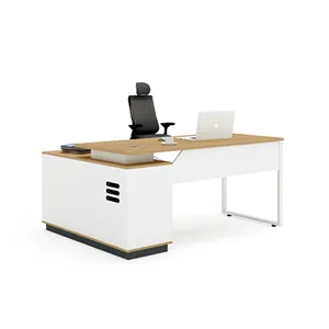 Scrivania da ufficio per computer scrivania ad angolo direzionale mobili da ufficio in legno con gambe in metallo scrivania da ufficio (H90-0106)