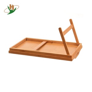 Meja Sarapan lipat ringan, baki kayu untuk tempat tidur serbaguna pabrik - Product Image 4